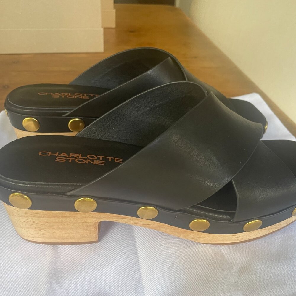 Charlotte Stone Amos Black Studded Sandal - Picture 2 of 5